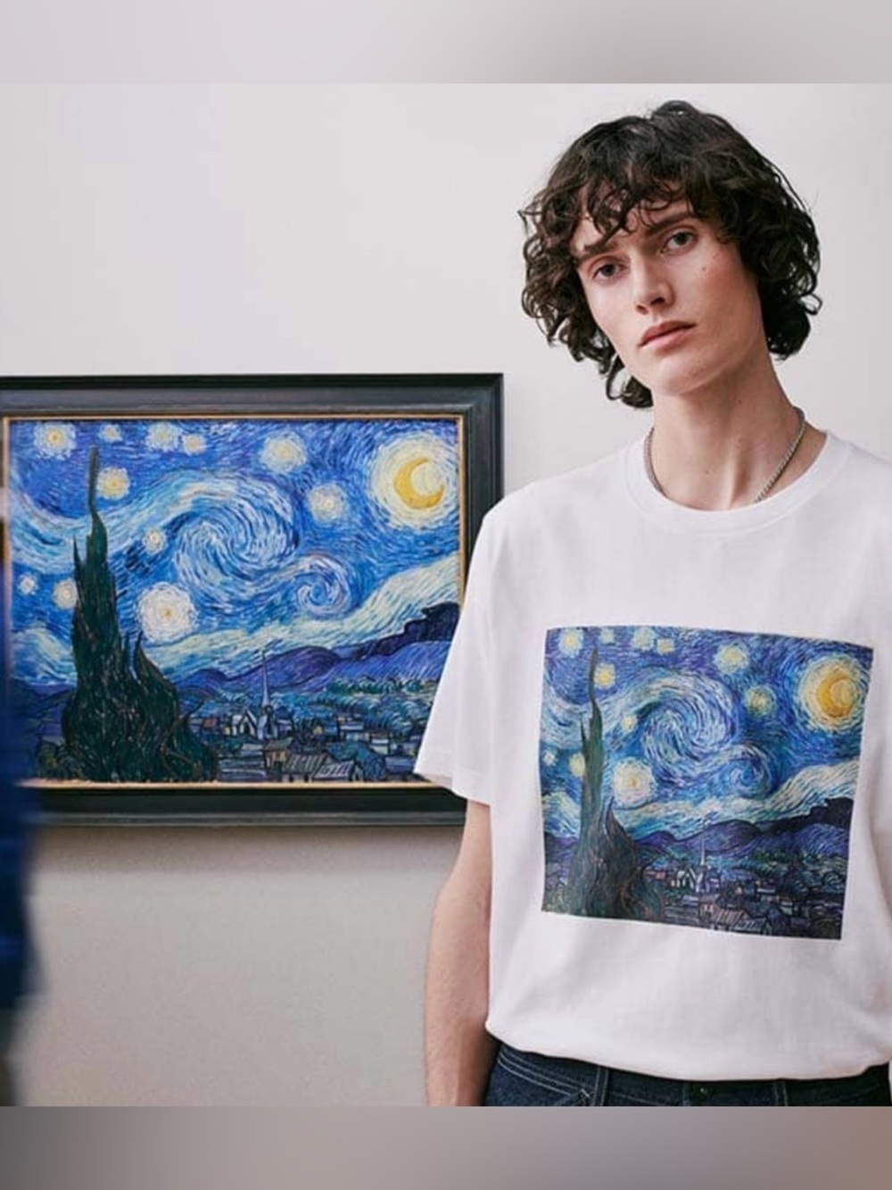 MOMA VINCENT VAN GOH STARRY NIGHT reproduction cropped art deco tshirt XXL